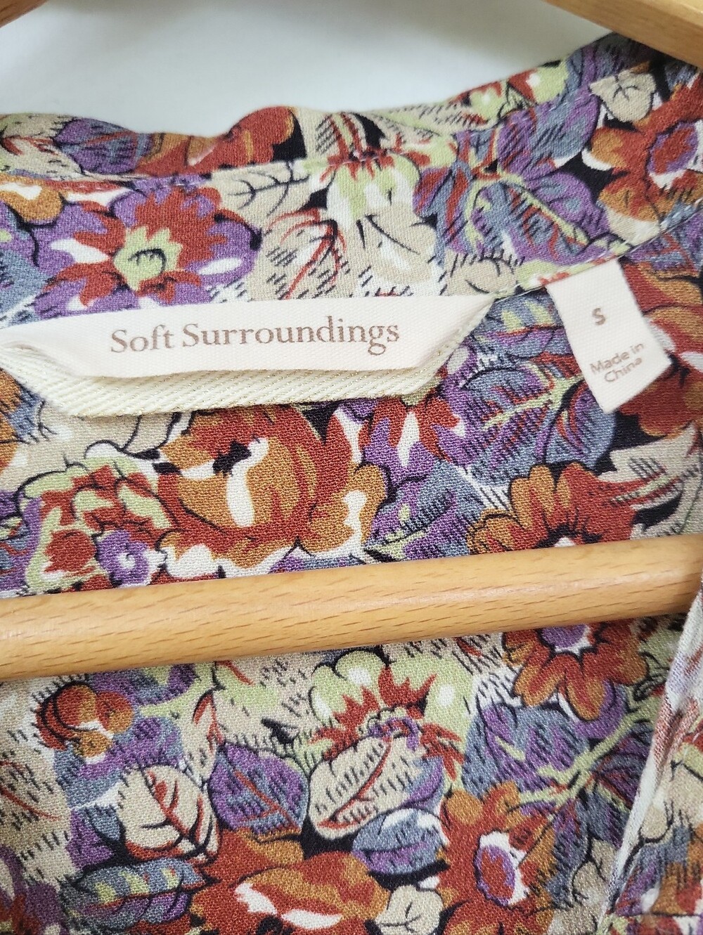 Soft Surroundings Boho Metallic Floral Maxi Collared Shirtdress Sz S - Picture 6 of 16